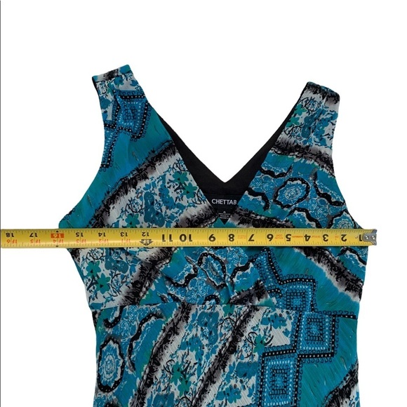 Chetta B Multicolored V-neck Asymmetrical Dress Size 4 - Picture 5 of 15